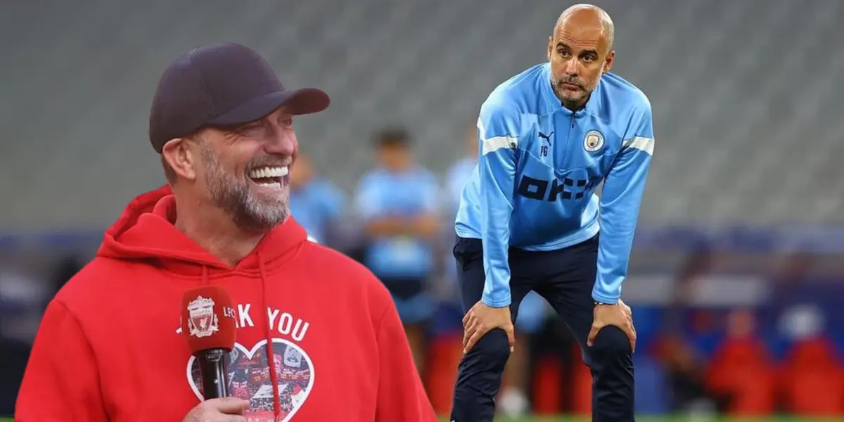 Jürgen Klopp en su despedida del Liverpool y Pep Guardiola