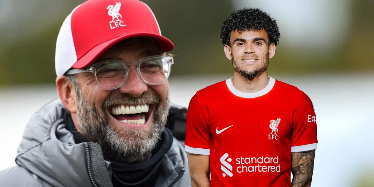 Jürgen Klopp y Luis Díaz. Foto tomada de Liverpool FC.