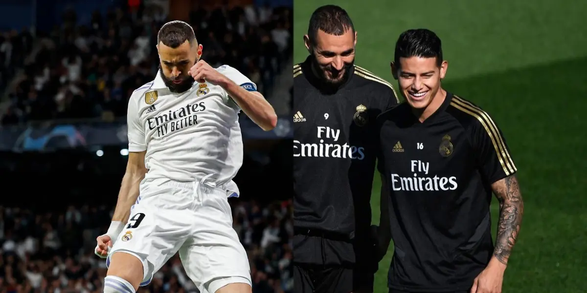 Karim Benzema volvió a mostrar jerarquía en Europa al bailarse al Chelsea, el astro francés hace un tiempo le contó algo particular a James Rodríguez.