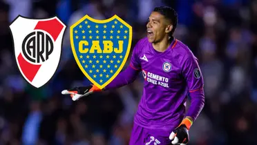 Kevin Mier jugando con el Cruz Azul