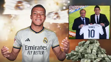 Kylian Mbappé con la camiseta del Real Madrid