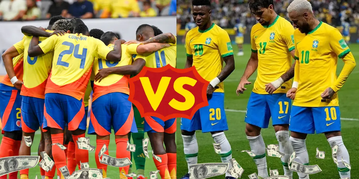 La abismal diferencia de valor entre las nóminas de Colombia y Brasil.