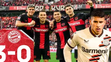 La calificación a Piero Hincapié y Gustavo Puerta en Bayer Leverkusen vs Múnich (Foto tomada redes Leverkusen, AS y Caracol Radio)