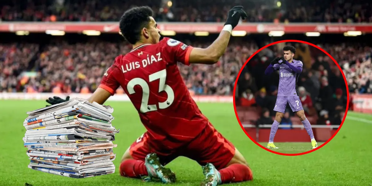 La calificación que recibió Luis Díaz de prensa inglesa tras marcar con Liverpool