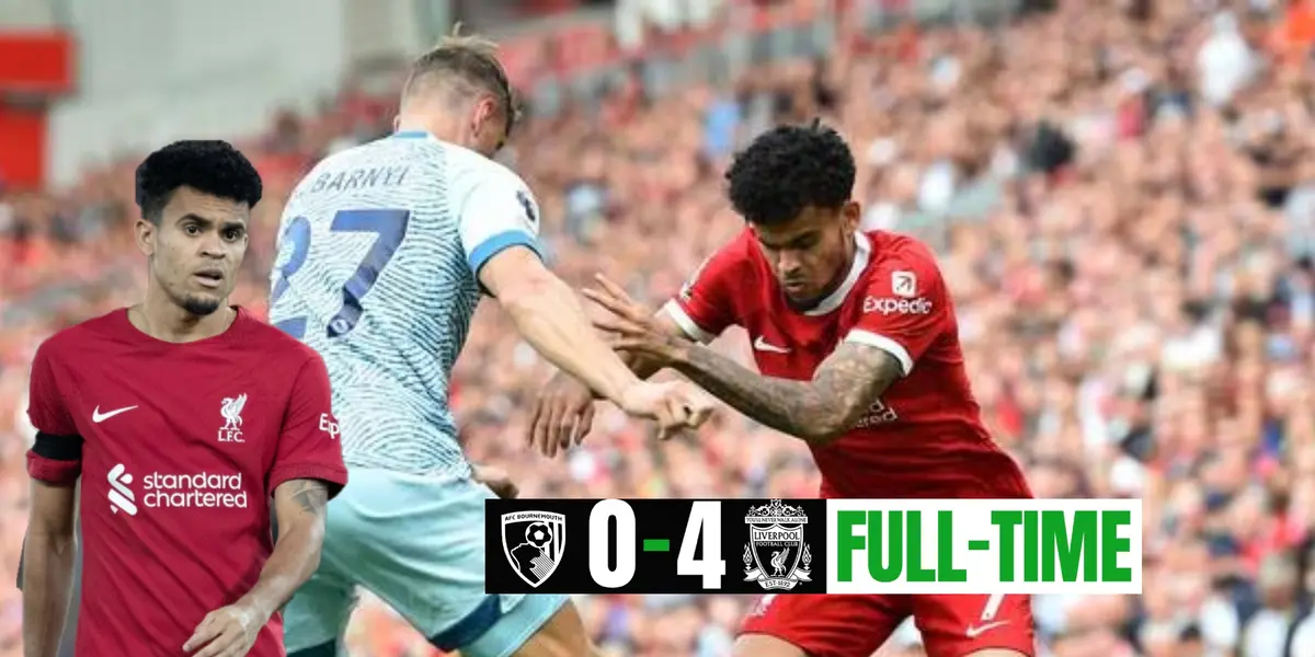 La calificación que recibió Luis Díaz por Liverpool vs Bournemouth en Inglaterra