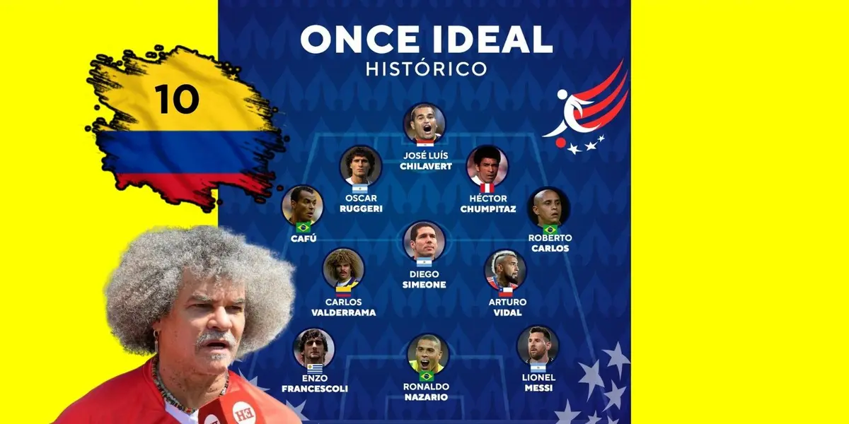 La Copa América incluyó a Carlos Valderrama en el 11 ideal histórico.
