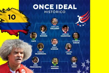 La Copa América incluyó a Carlos Valderrama en el 11 ideal histórico.