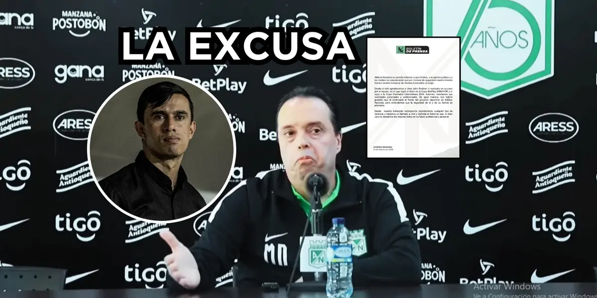 La excusa de Nacional por Bodmer. Foto de Navarro captura de pantalla de Radio Munera YouTube, Bodmer de Twitter @nacionaloficial.