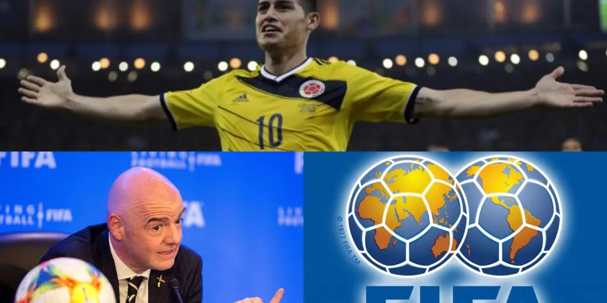 La FIFA en las redes sociales tiene una rara campaña donde promociona la imagen de James Rodríguez en este momento tan coyuntural.