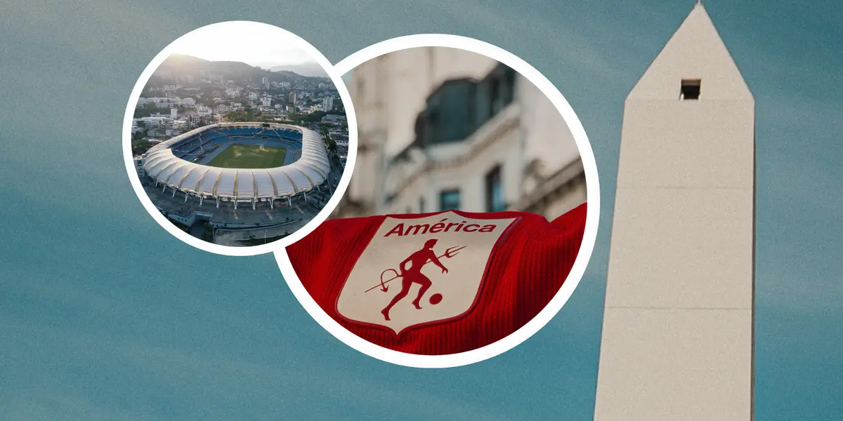 La hinchada escarlata dio de qué hablar en Argentina, aunque no llenan su casa en Cali. Foto: América de Cali