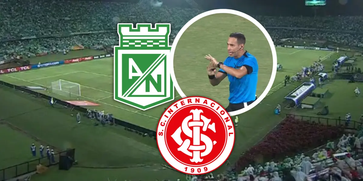 La imagen del penal no cobrado a Nacional que ya desata polémica en la Copa Libertadores. Foto: Escudoteca y Captura de ESPN