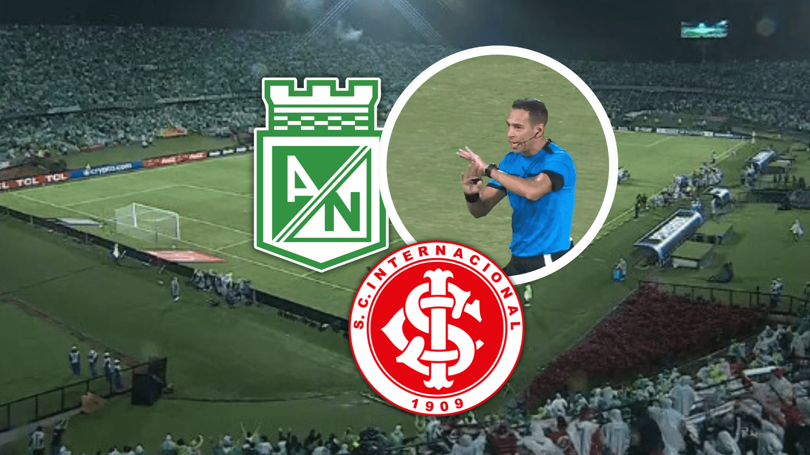 La imagen del penal no cobrado a Nacional que ya desata polémica en la Copa Libertadores. Foto: Escudoteca y Captura de ESPN
