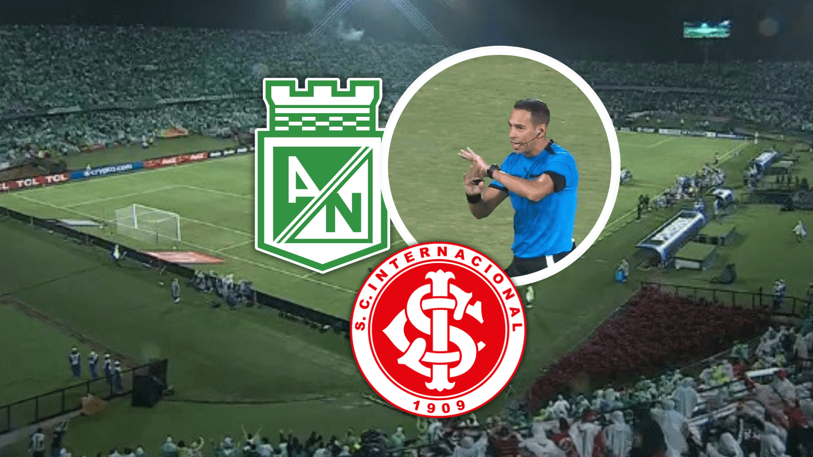 La imagen del penal no cobrado a Nacional que ya desata polémica en la Copa Libertadores. Foto: Escudoteca y Captura de ESPN