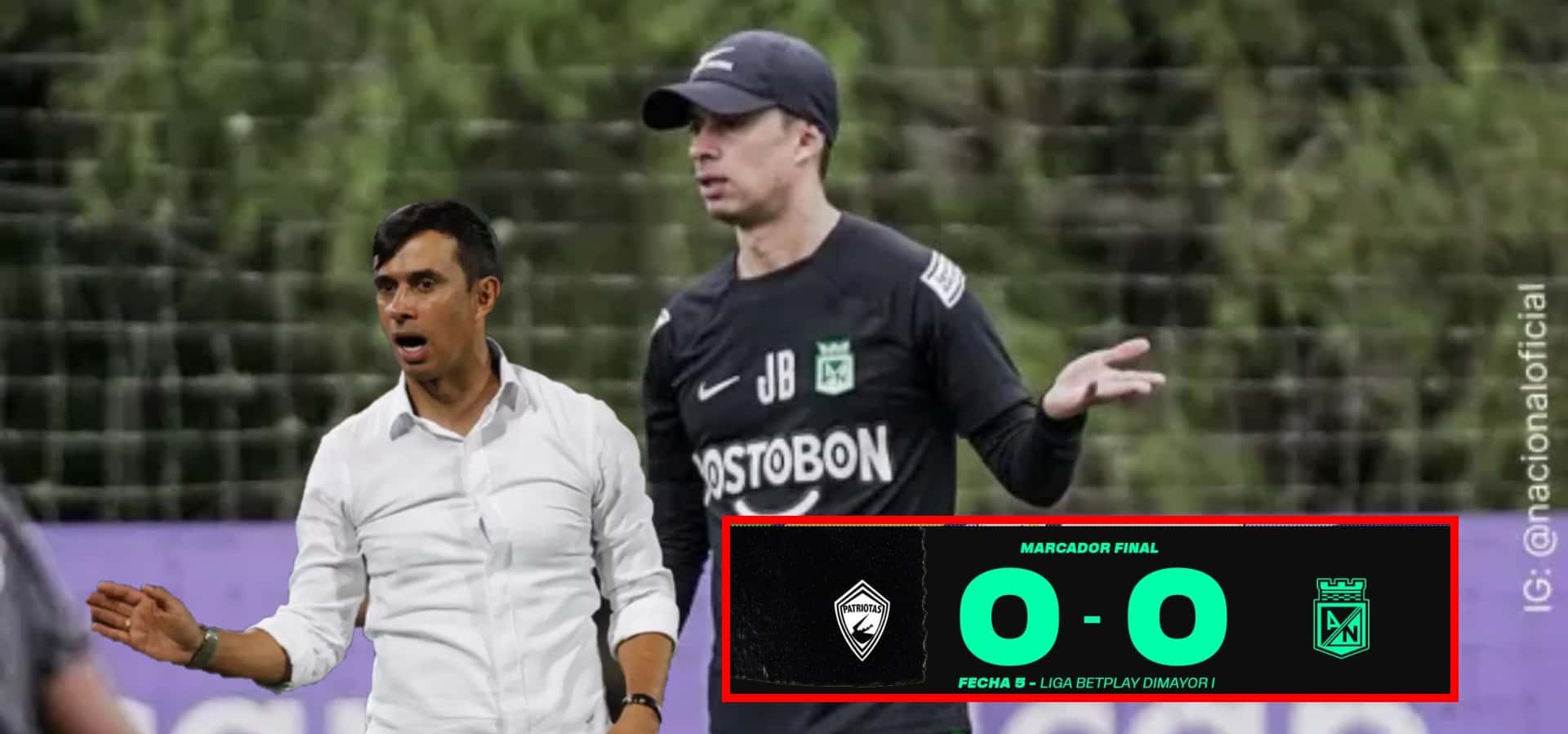 La insólita excusa de Jhon Bodmer porque Atlético Nacional arrugó ante Patriotas (Foto tomada redes Nacional)