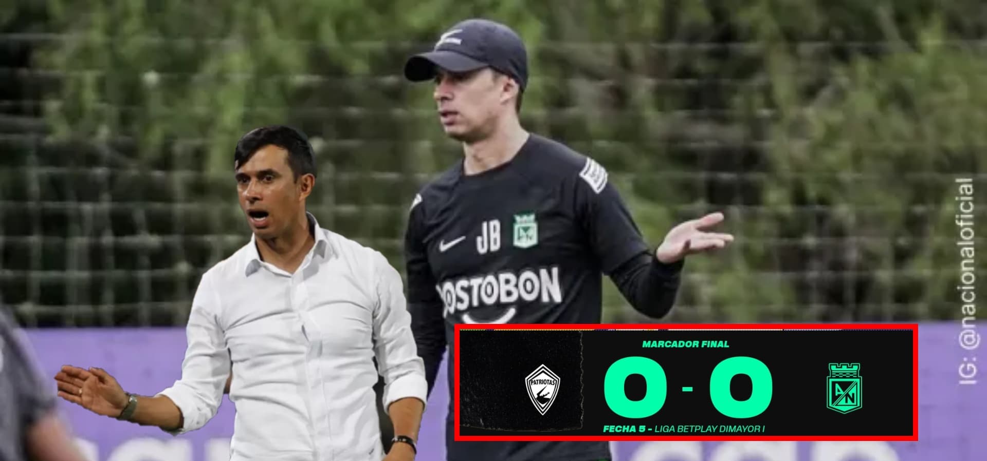 La insólita excusa de Jhon Bodmer porque Atlético Nacional arrugó ante Patriotas (Foto tomada redes Nacional)