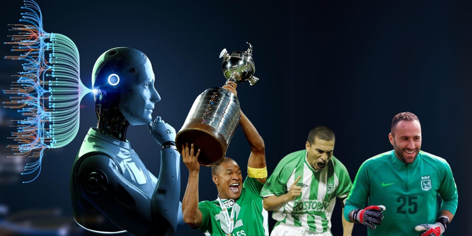 La inteligencia artificial eligió al mejor jugador en la historia de Nacional. Foto tomada de GAMCO, Agencia IP, El Colombiano, RCN