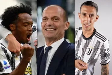 La Juventus de Massimiliano Allegri tuvo buenas noticias con Juan Guillermo Cuadrado y Ángel Di María.