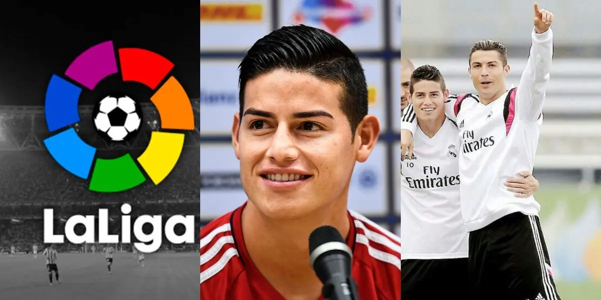 La Liga de España elogió a James Rodríguez por algo que hizo en el pasado con el Real Madrid y el colombiano reaccionó.