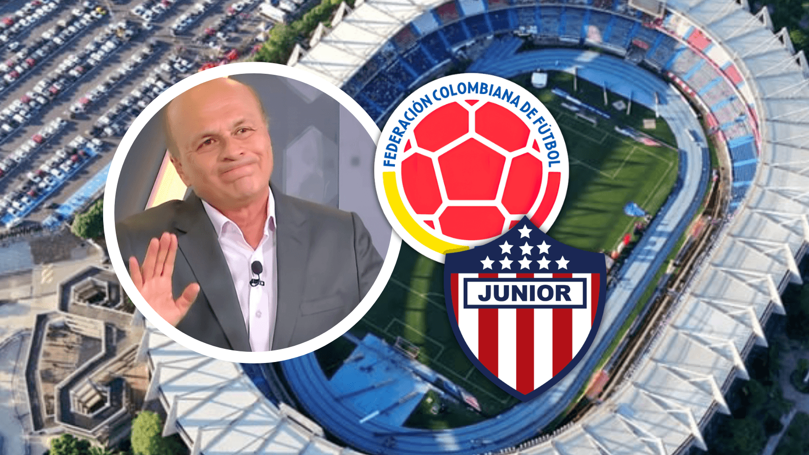 La reacción de Carlos Antonio Vélez a la sorpresa con el Metropolitano Foto: Pexels, Win Sports y Escudoteca