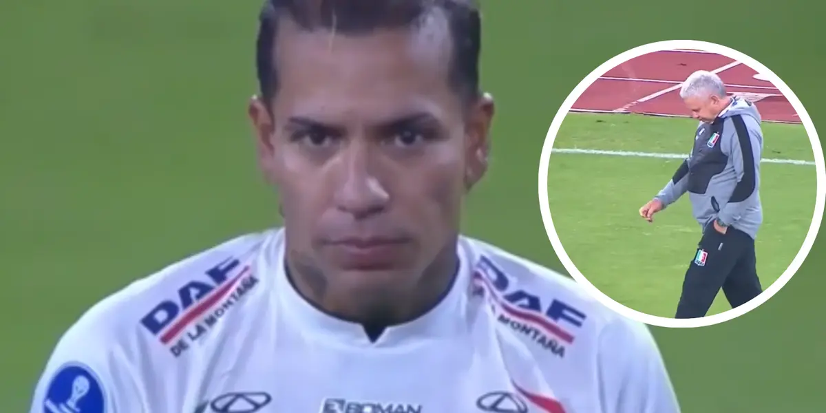 La reaccion de Dayro Moreno tras el doloroso desenlace de la serie del Once Caldas en Sudamericana Foto: Captura de Dsports