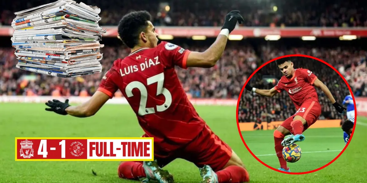 La reacción de la prensa inglesa por la actuación de Luis Díaz con Liverpool FC