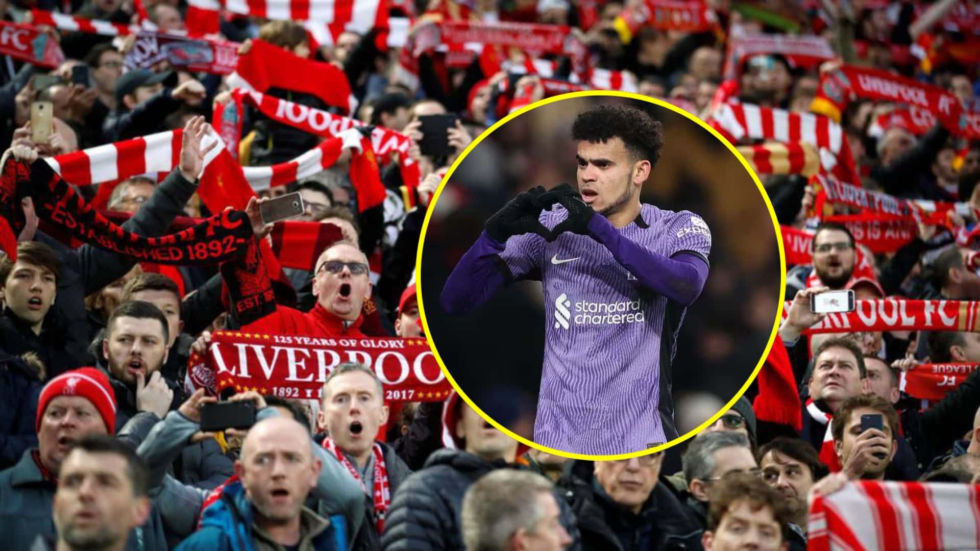 La reacción de los hinchas ingleses por gol de Luis Díaz en Liverpool vs Arsenal