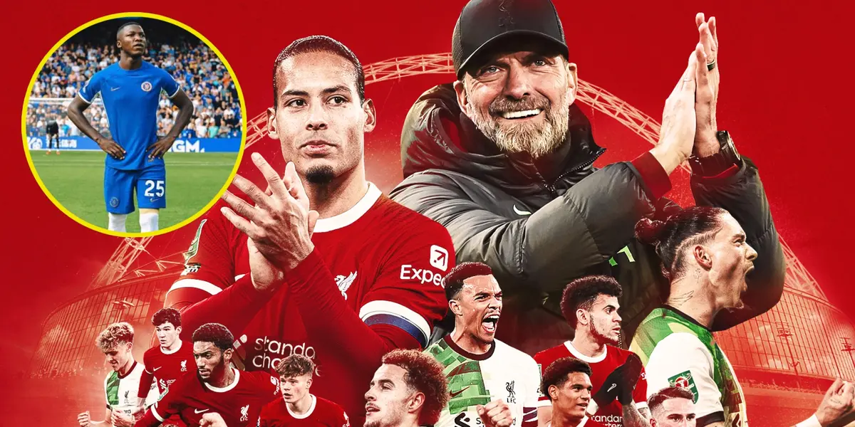 La reacción de Moisés Caicedo tras perder final de la EFL Cup (redes Liverpool y expreso)