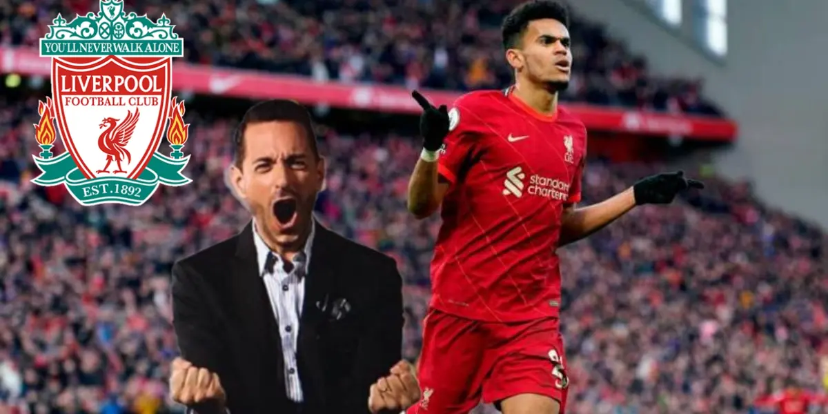 La reacción de Pablo Giralt por el gol de Luis Díaz con el Liverpool en Premier