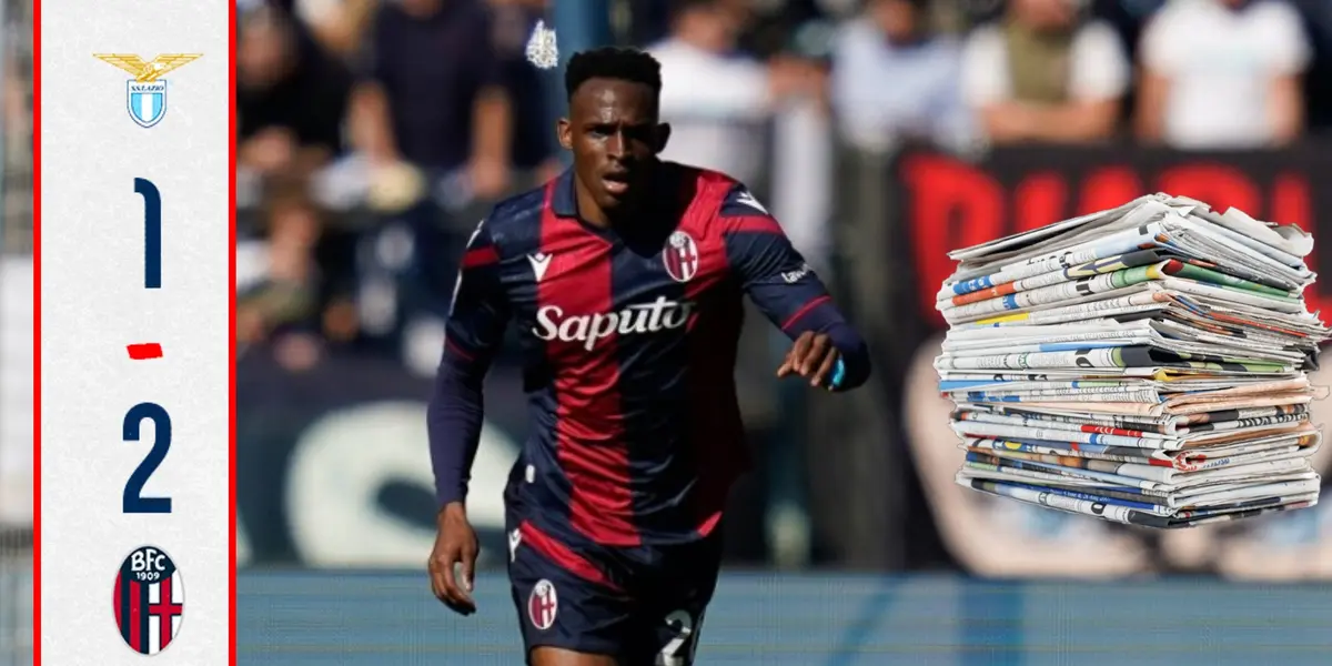La reacción de prensa en Italia por triunfo de Bologna con John Lucumí vs Lazio