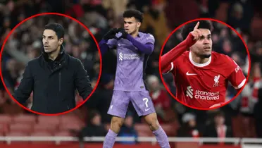 La reacción del DT Arteta luego que Luis Díaz amargara a Arsenal con Liverpool  