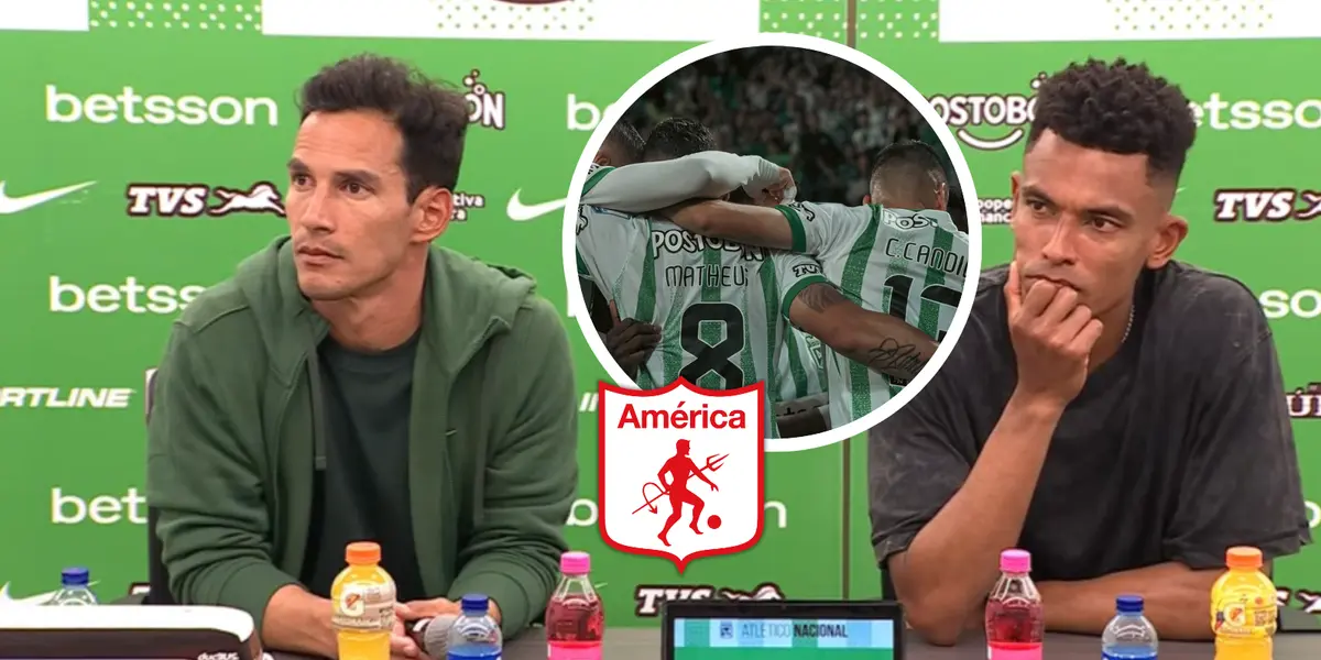 La reflexión de Diego Arias tras el 1 a 0 vs América de Cali en el Atanasio Girardot Foto: Nacionaloficial, Escudoteca y DIMAYOR