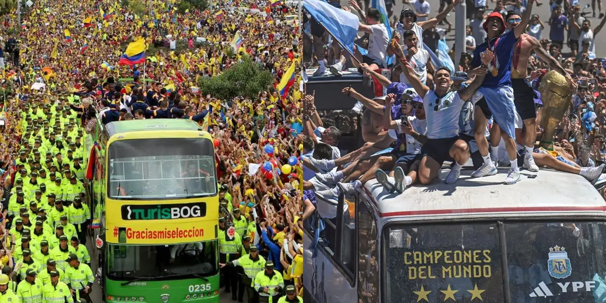La Selección Argentina llegó a buenos aires y en la caravana del equipo se han presentando unos desmadres que ni en países como Colombia se han visto.