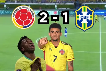La Selección Colombia le ganó a la selección Brasil.