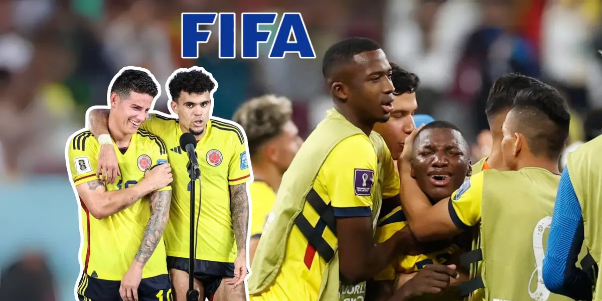 La Selección Colombia y la Selección Ecuador. Foto tomada de Twitter James Rodríguez y Primicias.