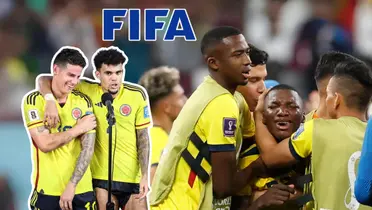 La Selección Colombia y la Selección Ecuador. Foto tomada de Twitter James Rodríguez y Primicias.