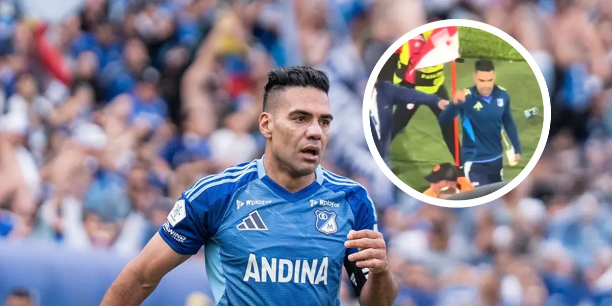 Le lanzaron billetes a Falcao en El Campín y su reacción sorprendió a todo el estadio
