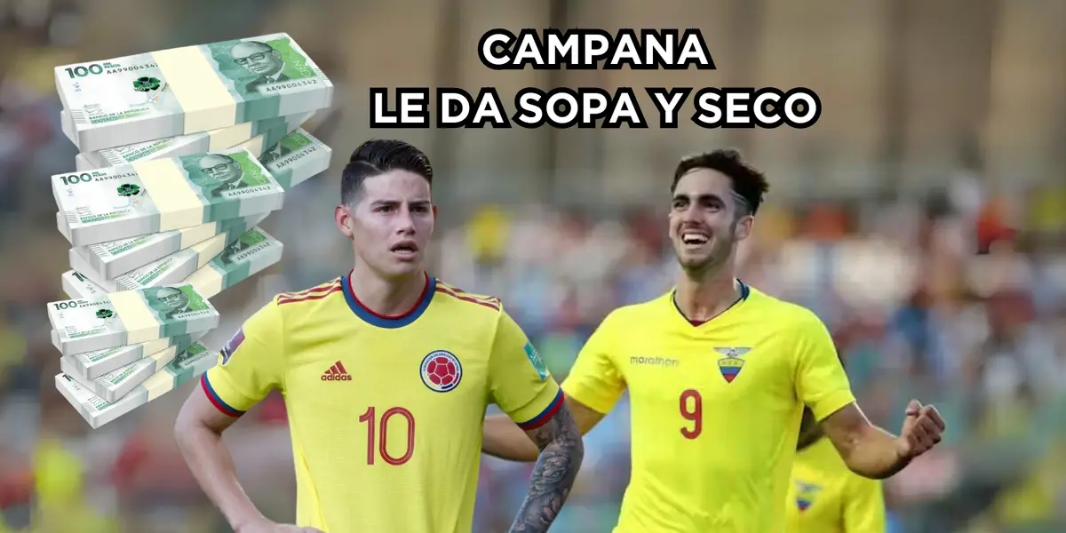 Leonardo Campana supera por amplio margen en dinero al colombiano James Rodríguez.