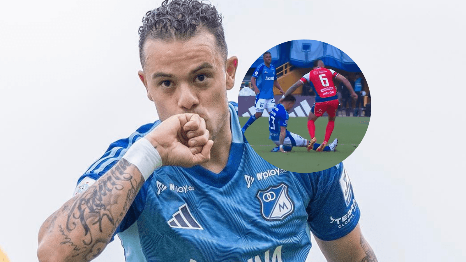 Leonardo Castro y la peor noticia que le pudo dar a Millonarios Foto MFC y Captura de Win Sports