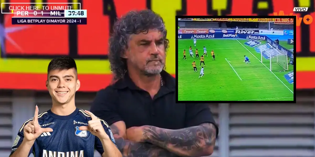 Leonel Álvarez en el partido contra Millonarios FC