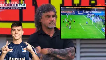 Leonel Álvarez en el partido contra Millonarios FC