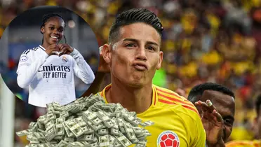 Linda Caicedo y James Rodríguez Foto: Real Madrid Femenino, James Rodríguez y Pexels