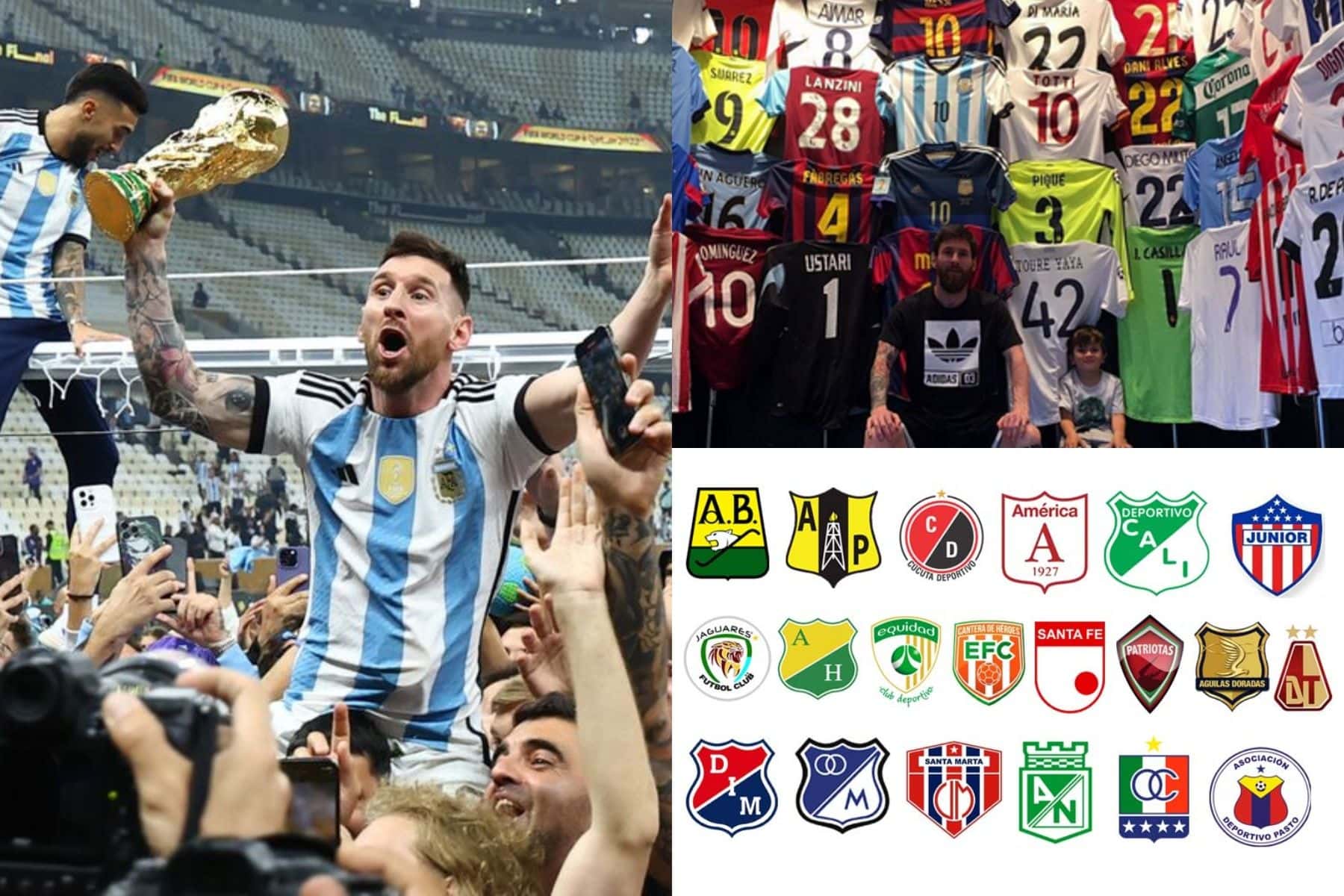 Lionel Messi tiene la camiseta de un equipo de Colombia en su museo personal.