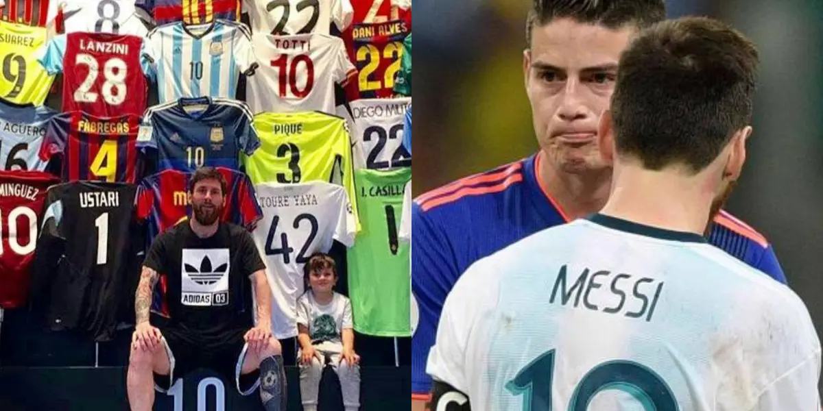 Lionel Messi tiene en su museo personal en España la camiseta de Radamel Falcao, la prenda es de cuando "El Tigre" jugaba en el Atlético de Madrid.