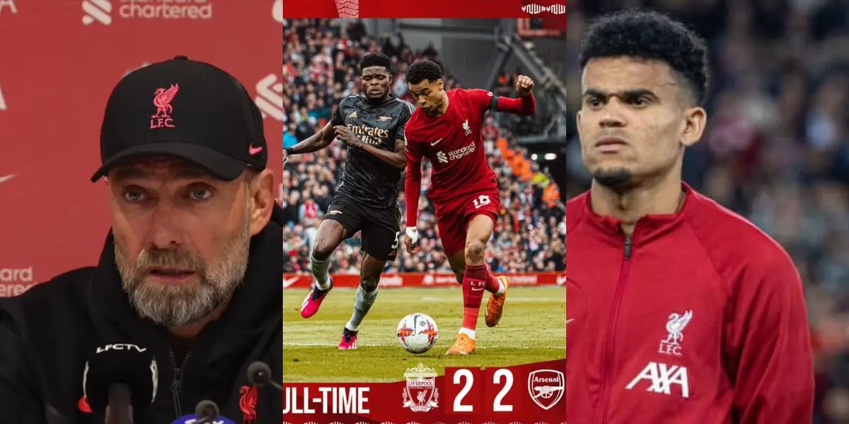 Liverpool empató a dos goles contra el Arsenal y Jürgen Klopp lanzó un claro mensaje antes del regreso de Luis Díaz.