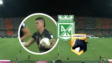 Llaneros necesitó menos de un minuto y un simple saque lateral para dejar en ridículo a todo Atlético Nacional.  Foto: Escudoteca y Captura de Win Sports
