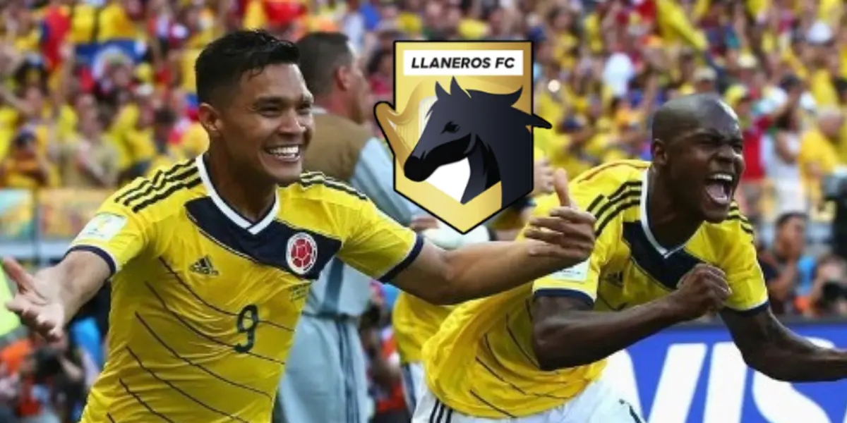 Llaneros quiere fichar a Teófilo. Foto de Teófilo tomada de su Instagram @teogutierrez_ y logo de Llaneros FC de Wikipedia. 