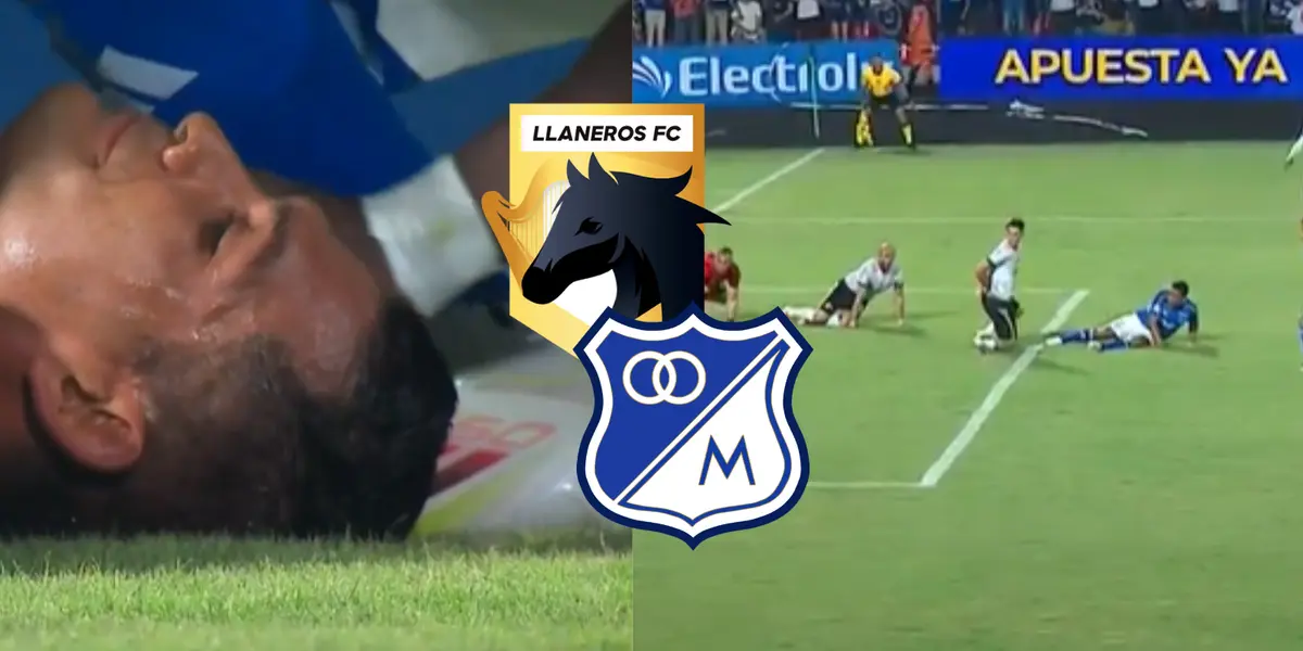 Llaneros vs Millonarios FC Foto: Captura de Win Sports y Escudoteca