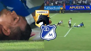 Llaneros vs Millonarios FC Foto: Captura de Win Sports y Escudoteca