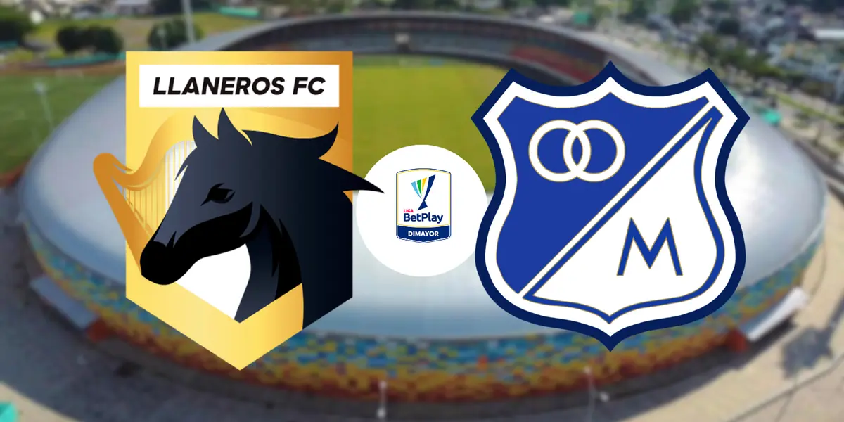 Llaneros vs Millonarios Foto: Llaneros FC y Escudoteca