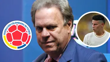 Lo echó al agua, la sentencia de Ramón Jesurún a James Rodríguez por la Copa América.  Foto: Wikipedia, FCF y Escudoteca